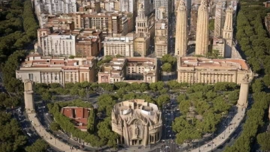 False! Viral image showing Barcelona City in FC Barcelona crest shape, digitally manipulated